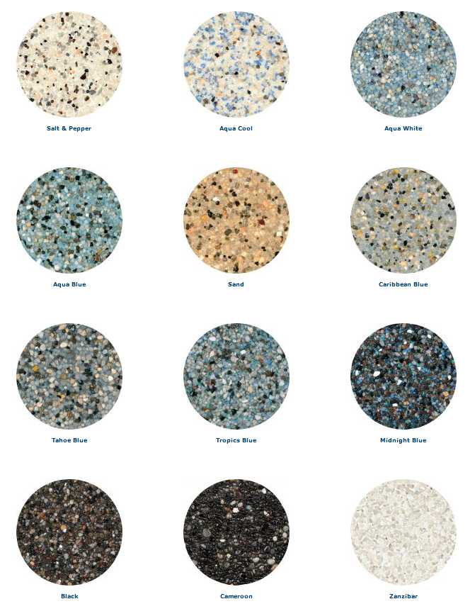 stonescapes mini pebbles pool plaster samples